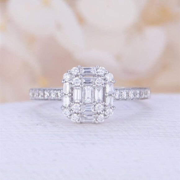 Wedding/Engagement Square Classical Cubic Silver Ring for Women, VIP194 - Picture 4 of 6